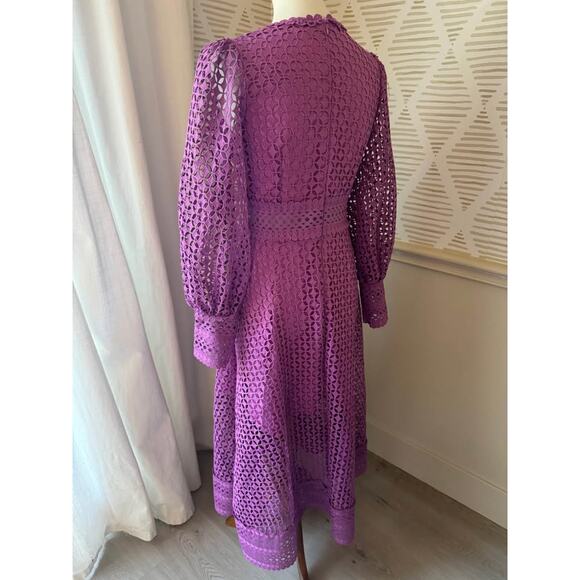 Boutique Women’s Small Purple Lace Cutout Midi Dress - Picture 7 of 9